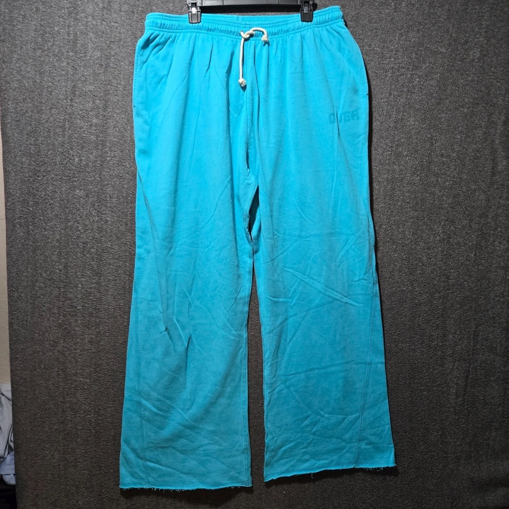 Oner Active Raw‎ Wide Leg Joggers Aqua Blue Sz 2XL XXL Drawstring NWT